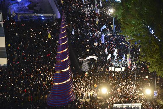 서울 청계광장에서 촛불집회 모습. [뉴스1]