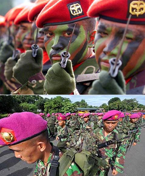 인도네시아군의 베레모 색은 화려하다. /출처=핀터레스트