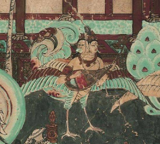 머리가 둘인 인면조로 등장하는 불교의 공명조(共命鳥) 모습. (사진=중국 감숙성여유국 홈페이지/http://gsta.gov.cn)
