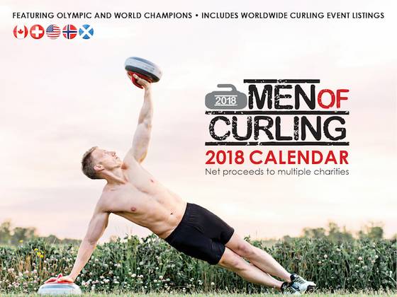 ‘남자컬링선수달력’(Men of Curling Calendar) 2018년판 표지 모델로 등장한 마크 케네디(36). [사진 컬링 캐나다]