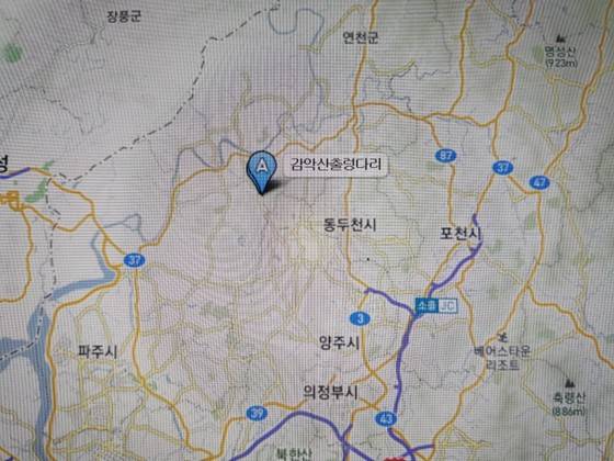 경기도 파주시 '감악산 출렁다리' 위치도. [사진 다음지도]