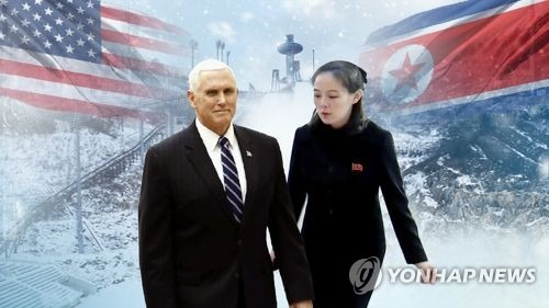 "펜스 美부통령, 평창서 김여정 만나려고 했으나 北이 취소" (CG) [연합뉴스TV 제공]