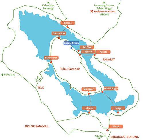 또바 호수와 사모시르 섬.