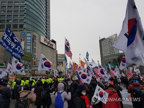 보수단체 태극기집회 [연합뉴스 자료사진]
