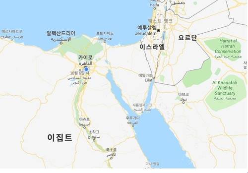 이집트 시나이반도[구글지도 캡처]