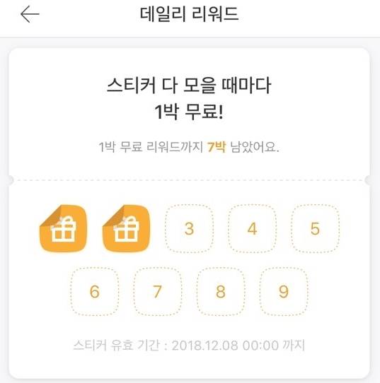 7박을 숙박할 때마다 1박을 무료로 이용할 수 있는 데일리호텔.