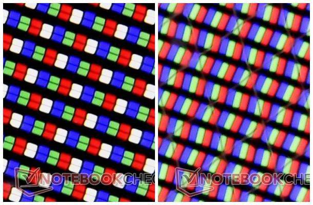 RGB 4K 패널과 RGBW 4K 패널 비교. (사진=노트북체크)