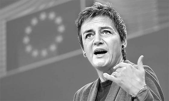 미국 정보기술(IT) 기업규제에 앞장서는 마그레테 베스타거 유럽연합(EU) 집행위 경쟁담당위원. [EPA=연합뉴스]