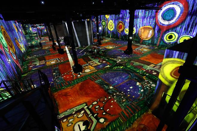 프랑스 파리에서 열리는 클림트 미디어 아트전시회. AFP연합뉴스