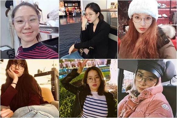 안경은 이제 못생김의 상징이 아닌 패션 액세서리로 인기를 끌고 있다. 공효진, 손나은, 한채영, 아이린, 천우희, 수지(윗줄 왼쪽부터 시계방향)/인스타그램