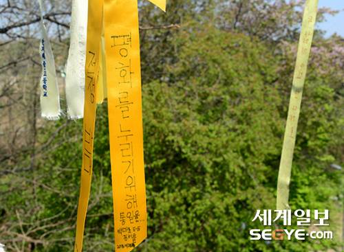남·북정상회담을 이틀 앞둔 25일 경기도 파주 임진각 자유의 다리를 찾은 관광객들이 벽에 붙은 통일 염원 메시지를 보고 있다.