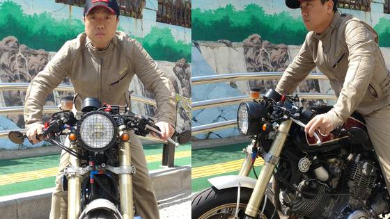 일반도로에서 팔의 자세는 팔꿈치를 들어 올린 ‘팔굽혀펴기’ 자세이다. 과속방지턱, 도로공사, 비포장, 돌출노면 등 주행 중 불규칙한 노면이 매우 많고 돌발변수에서 급작스러운 브레이킹에도 아주 유용한 자세이다. [사진 현종화]