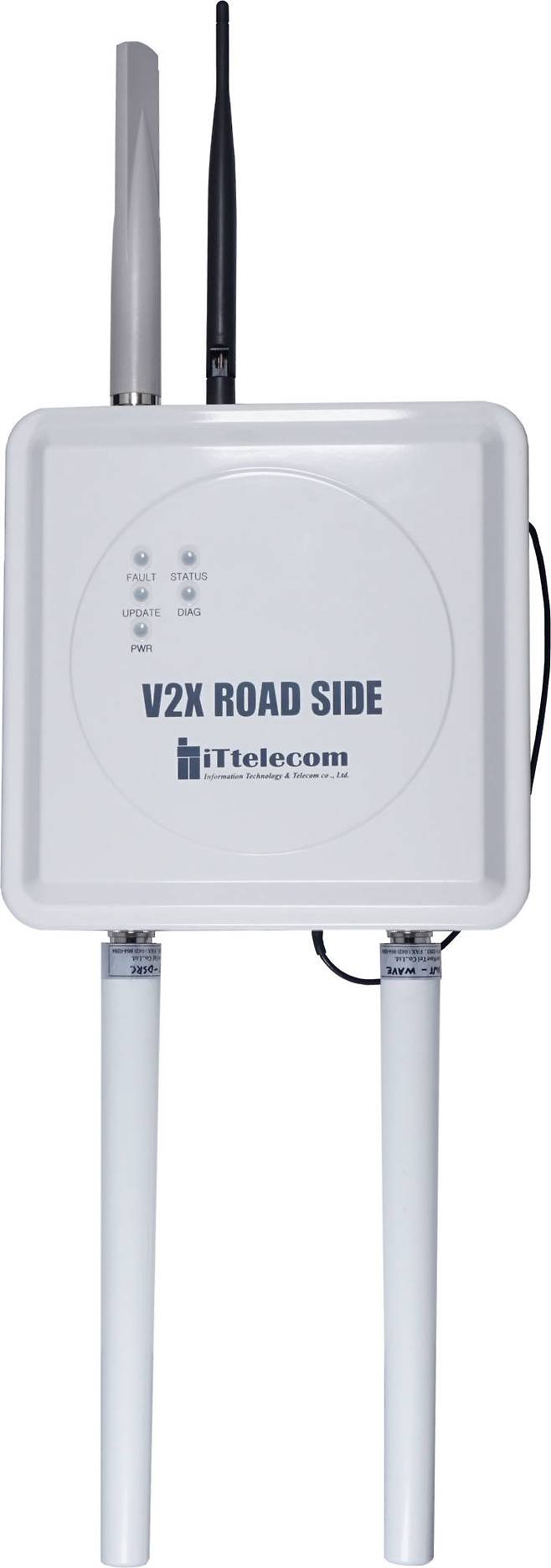 한국전파기지국이 차량무선통신 기술인 웨이브(WAVE)를 위한 노변기지국(RSE)과 차량통신단말기(OBU) 테스트를 완료했다고 1일 밝혔다. RSU 기지국.