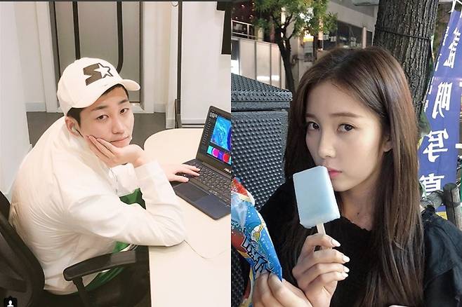 딘딘 윤채경 열애설 / 사진 : 딘딘, 윤채경 인스타그램