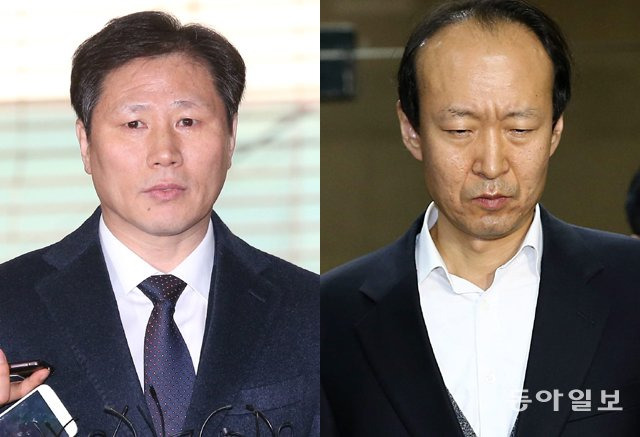 안봉근 (왼쪽), 이재만. 동아일보DB