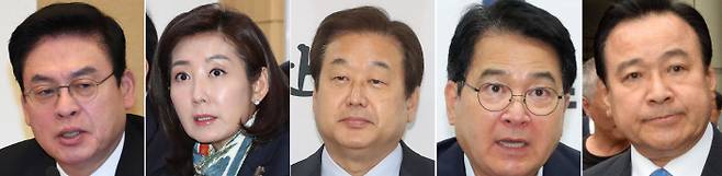 정우택, 나경원, 김무성, 심재철, 이완구(사진 왼쪽부터)