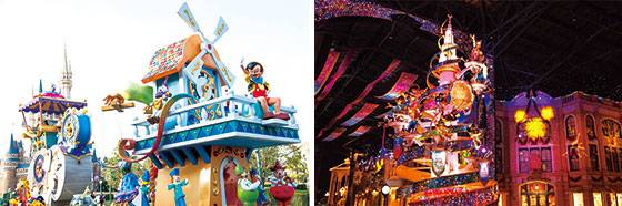 낮의 퍼레이드 ‘드리밍 업!’은 약 45분간 진행된다, 셀러브레이션 스트리트 중앙에는 약 10미터 높이의 모뉴먼트 ‘셀러브레이션 타워’가 서 있고, 35주년 테마송이 끊임없이 흘러나왔다.