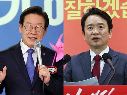 더불어민주당 이재명 경기도지사 후보(왼쪽), 자유한국당 남경필 경기도지사 후보