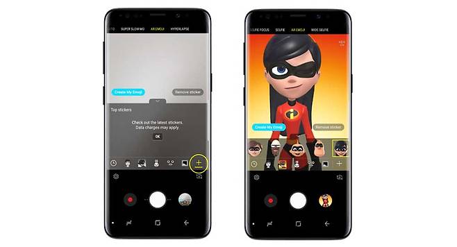 삼성전자는 디즈니와 협업해 미키, 미니, 도날드, 인크레더블 캐릭터 5종도 이모지로 제공 중이다./사진=삼성전자