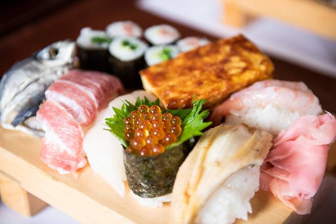 미나미보소에서 8대째를 이어온 '모하치스시'의 초밥. 먹음직스럽다. ⓒ지상훈
