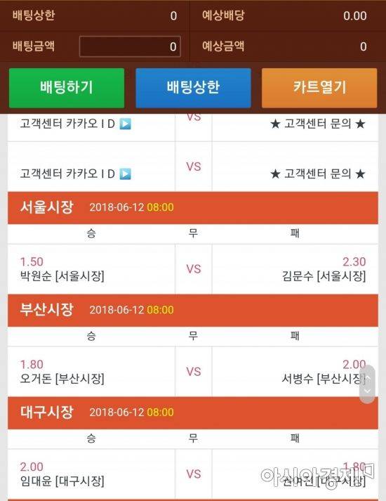 불법 사설 도박 사이트 캡처화면