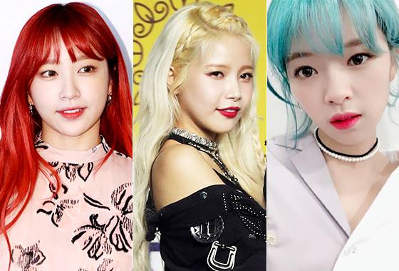 왼쪽부터 그룹 EXID 하니, 마마무 솔라, 트와이스 정연/사진=머니투데이 DB, 트와이스 공식 인스타그램