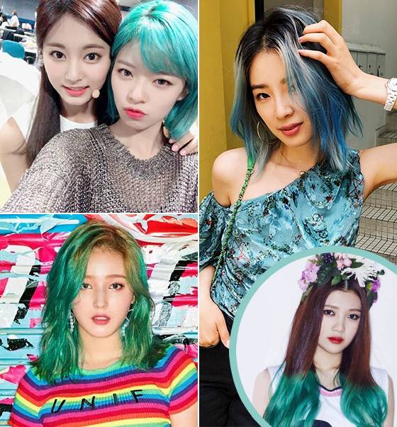 왼쪽부터 시계방향으로 그룹 트와이스 정연, 모델 아이린, 레드벨벳 조이, 모모랜드 낸시/사진=트와이스, 아이린, 모모랜드 인스타그램, SM엔터테인먼트