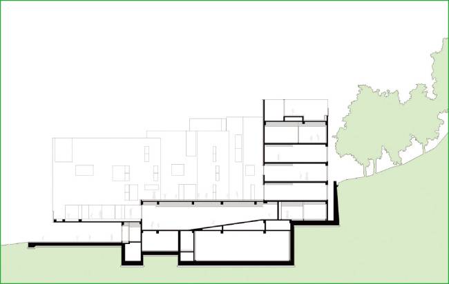 아이뜰유치원을 정면에서 바라본 건축도면. 4개의 건축이 어우러져 있음을 확인할 수 있다. [도면 제공=이손건축]