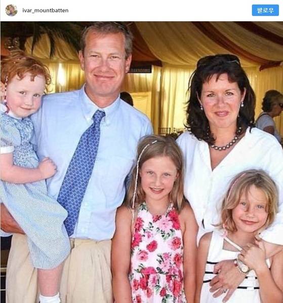 전처 페넬로페, 세 딸의 가장으로 살던 시절의 아이버 마운트배튼 경. [인스타그램]