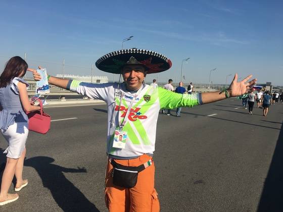 21일 로스토프 아레나에서 만난 멕시코팬 곤살레스. 로스토프나도누=박린 기자