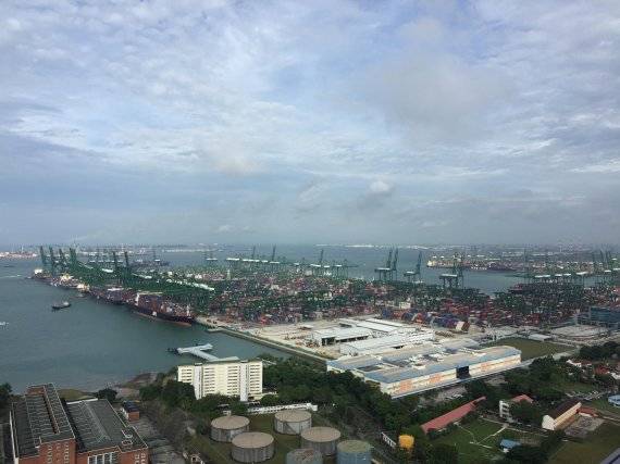 세계 1위 환적항 싱가포르항의 파시르판장 터미널 전경. 사진=성초롱 기자