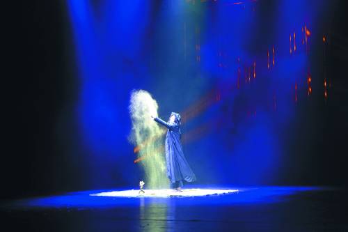 부산국제매직페스티벌에 참가한 김영민 마술사가 지난 29일 영화의전당에서 공연을 하고 있다.  부산세계마술챔피언십사무국 제공