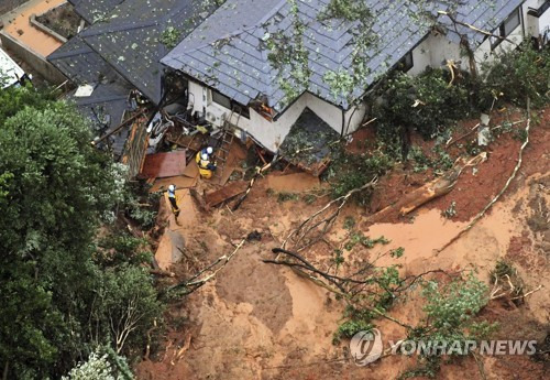 폭우 내린 일본 [교도=연합뉴스 자료사진]