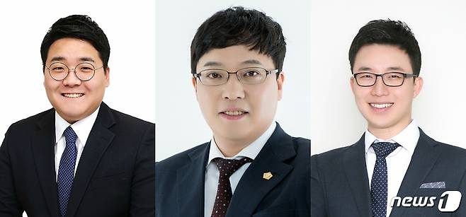왼쪽부터 이동현 서울시의원과 이관수 강남구의원·양기열 은평구의원. © News1