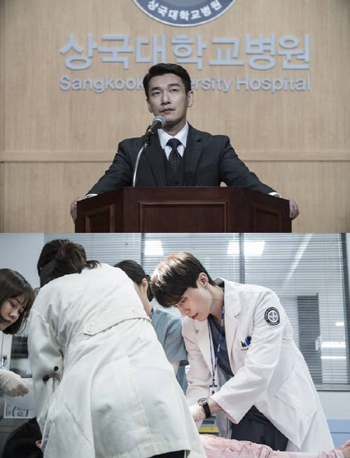 JTBC ‘라이프’의 주연을 맡은 배우 조승우(위), 이동욱. 사진 | 씨그널 엔터테인먼트그룹, AM 스튜디오 제공