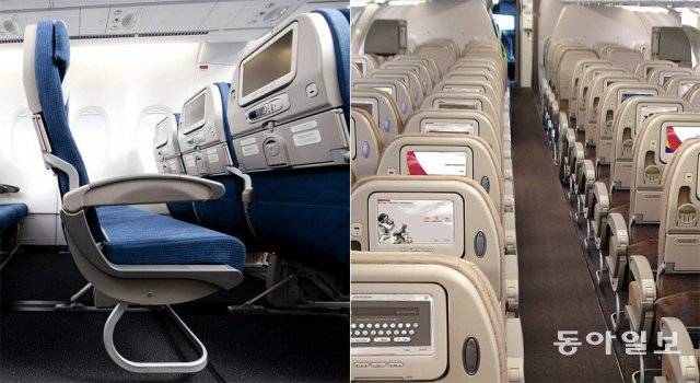 대한항공과 아시아나항공의 이코노미 좌석. 동아일보DB
