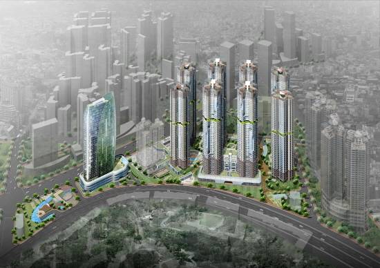 [이미지=신월곡1구역 조감도. 46층 초고층 아파트, 2200여 가구를 짓는다.]