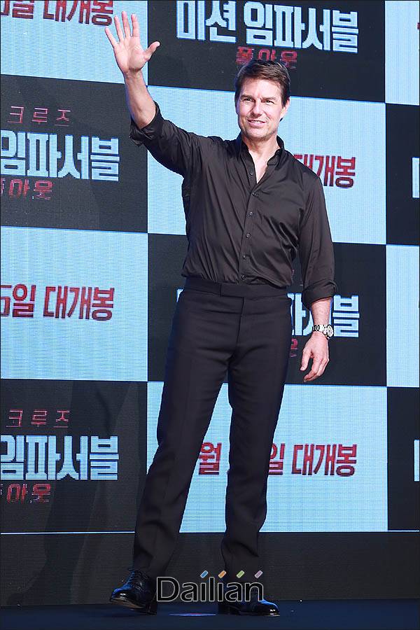 영화 '미션 임파서블:폴아웃'의 배우 톰 크루즈가 16일 내한했다.ⓒ데일리안 류영주 기자
