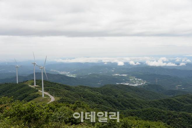 태기산 정상에서 바라본 모습