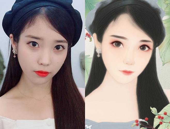가수 아이유. 왼쪽 사진 출처 아이유 인스타그램