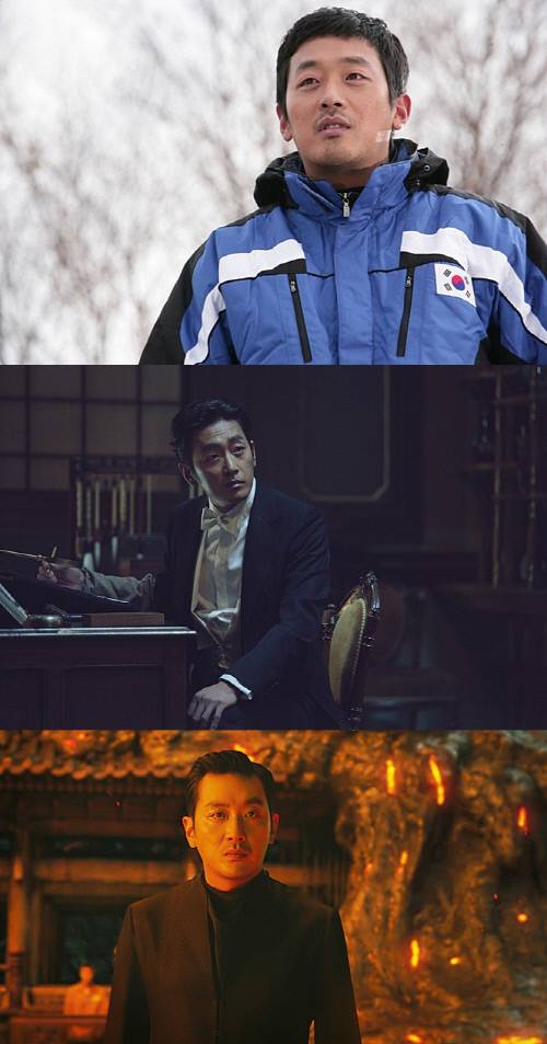 영화 ‘국가대표’(위에서부터), ‘아가씨’, ‘신과함께-인과연’ 스틸컷. 사진 | 각 영화 스틸컷.