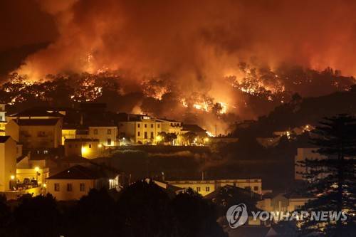 포르투갈 몬치크 지역서 대규모 산불  [EPA=연합뉴스]