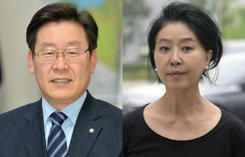 이재명 경기도지사, 배우 김부선씨(왼쪽부터)