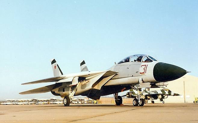 과거 미 해군 전투기무장학교에서는 영화 탑건에 나왔던 F-14 전투기를 가상적기로 운용했다 (사진=미 해군)