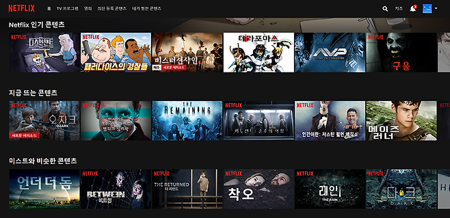 동영상 콘텐츠 구독 서비스인 넷플릭스