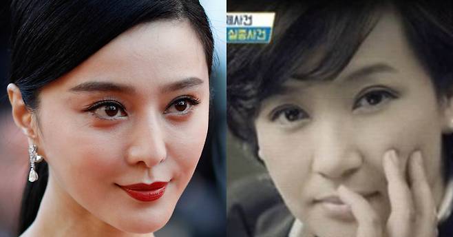 탈세 혐의가 불거진 뒤 3개월 째 행방이 묘연한 중국 배우 판빙빙(왼쪽)과 1998년 중국 정치인과의 내연관계가 알려진 뒤 실종된 장웨이제 중국 CCTV 앵커 [EPA=연합뉴스, KBS 화면 캡처]