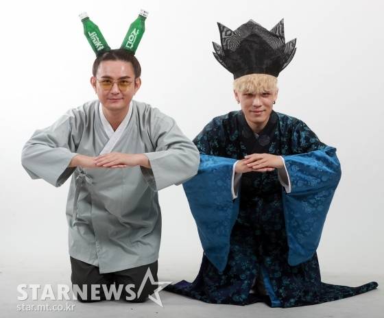 (왼쪽부터) 노라조 멤버 조빈, 원흠 /사진=임성균 기자