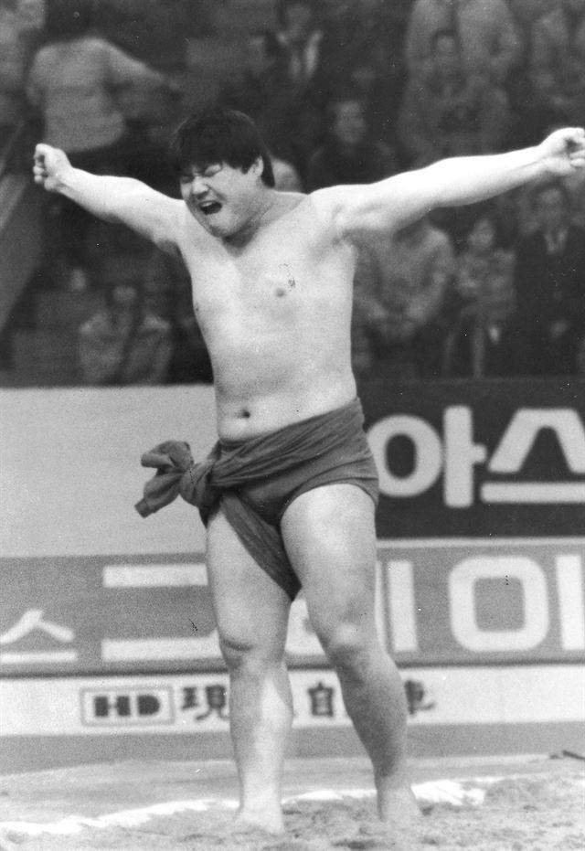 강호동의 현역 시절 모습. 한국일보 자료사진