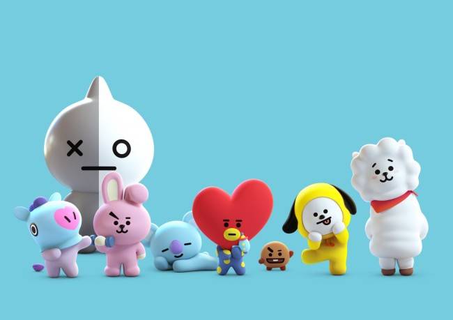 라인프렌즈가 방탄소년단(BTS)을 소재로 출시한 캐릭터 BT21. 최초 캐릭터 스케치부터 성격 부여, 제품 기획 등 전 과정에 BTS 멤버들이 직접 참여했다. [사진제공=라인프렌즈]