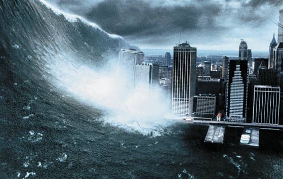 1998년 개봉한 SF영화 딥임팩트는 혜성의 충돌을 그렸다. 지구에 떨어진 혜성 때문에 거대한 해일이 일어나 도시를 삼키는 장면.